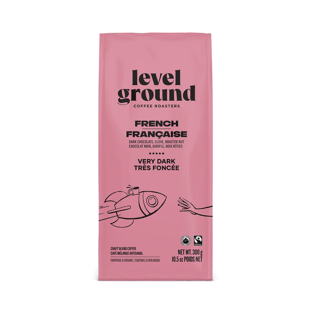 Level Ground Trading Organic French Very Dark Roast Coffee Ground 300g