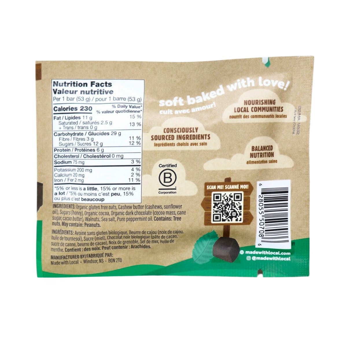 Made With Local Mint Chocolate Chip Bar 53g