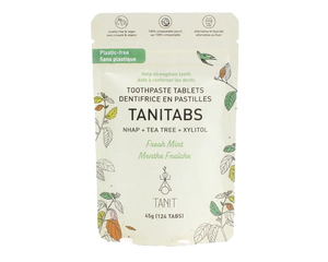 Tanit Toothpaste Tab Fresh Mint with Charcoal 124tab pouch