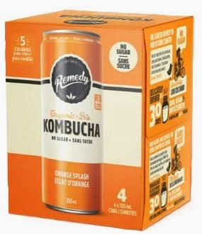 Remedy Orange Splash Kombucha 355ml 4pk