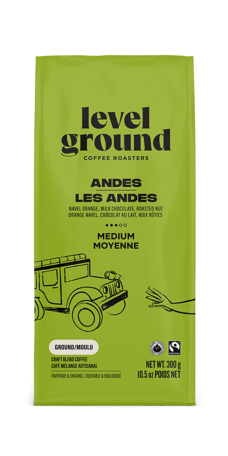 Level Ground Trading Andes Mountains Organic Ground Coffee 300g