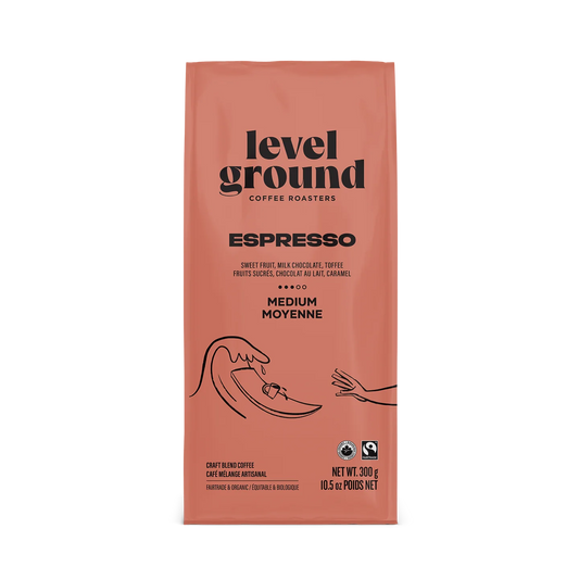 Level Ground Trading Espresso Medium Roast Organic Coffee Whole Bean 300g