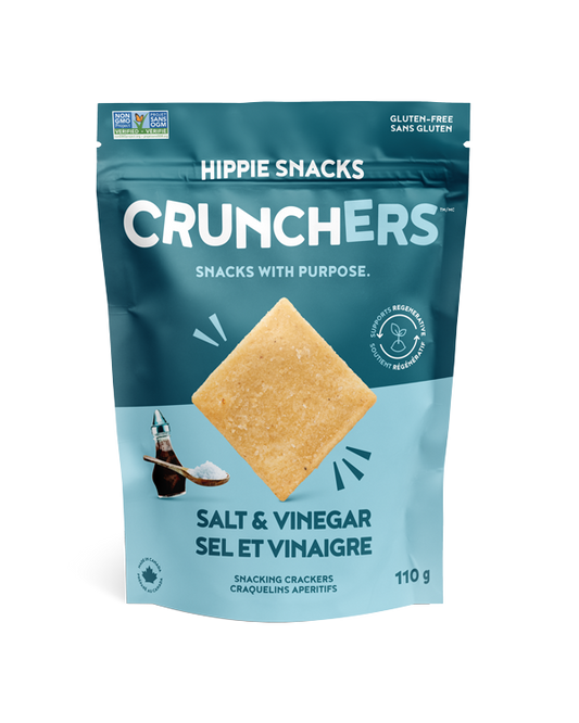 Hippie Snacks Salt Vinegar Crunchers Crackers 110g