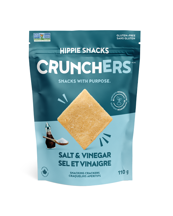 Hippie Snacks Salt Vinegar Crunchers Crackers 110g