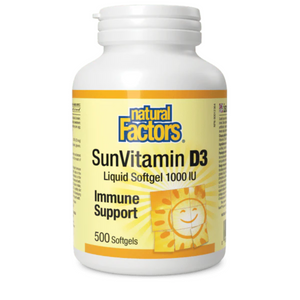 Natural Factors Vitamin D3 1000 IU 500 Softgels
