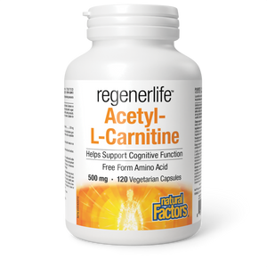 Natural Factors Regenerlife Acetyl-L-Carnitine 500mg 120 Vegetarian Capsules