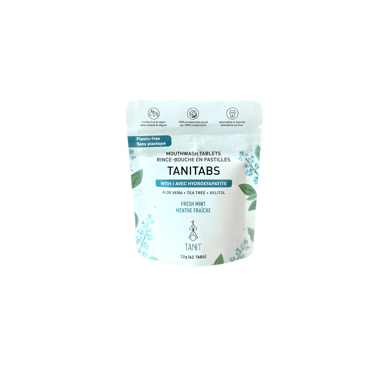 TaniTabs Mouthwash Tabs Fresh Mint Pouch 62 Tablets