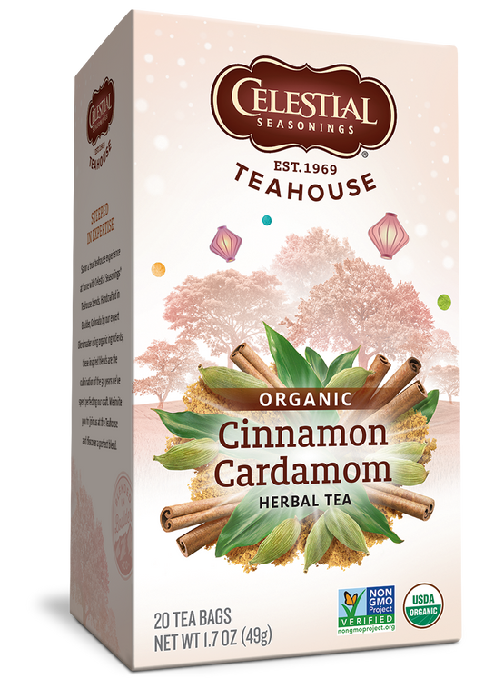 Celestial Tea Organic Cinnamon Cardamom Tea 18tbg