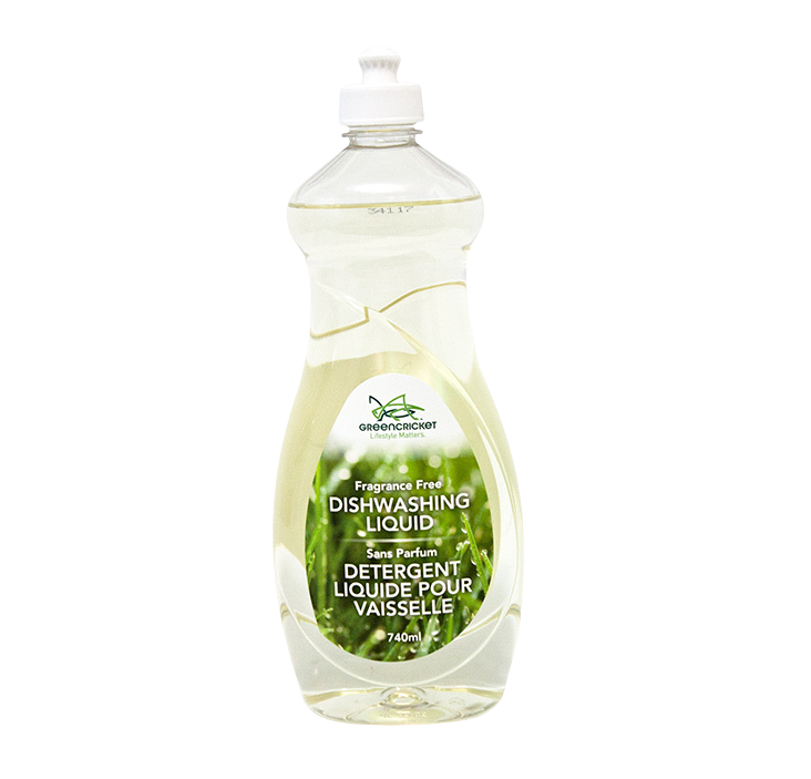 Green Cricket Liquid Dish Detergent Fragrance Free 750ml