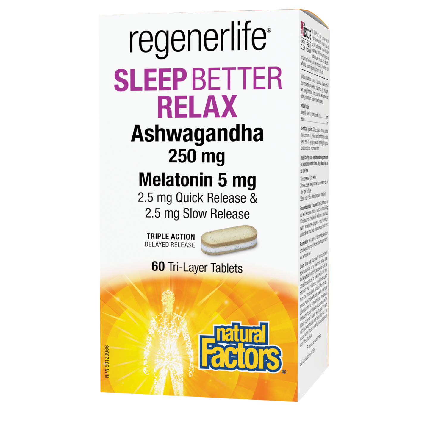 Natural Factors Regenerlife Sleep Better Relax 60 tablets