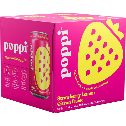 Poppi Soda Strawberry Lemon 355ml 4pk