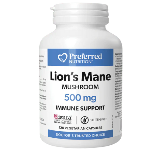 Preferred Nutrition Lion’s Mane Mushroom 120 vegetarian capsules