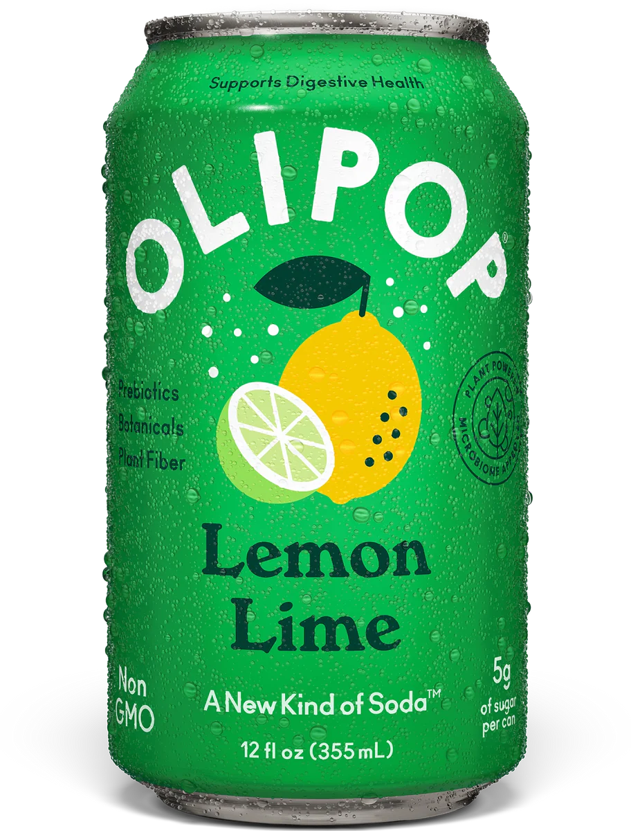 Olipop Lemon Lime Sparkling Tonic 355ml