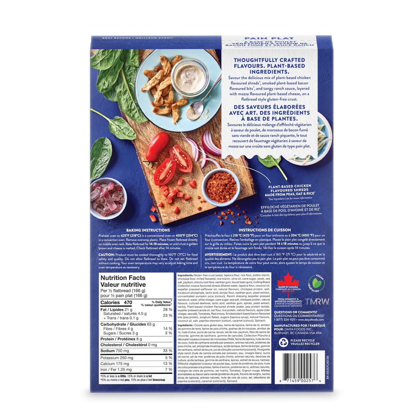 Daiya Plant based Chicken Smoked Bacon and Ranch Flatbread 331g