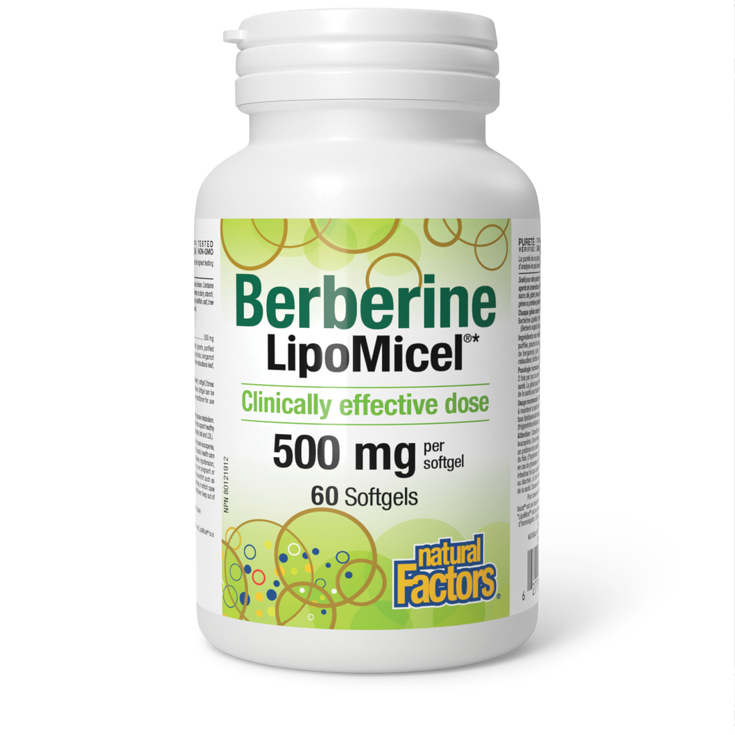 Natural Factors Berberine LipoMicel 60 Softgels