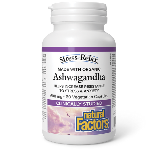 Natural Factors Stress-Relax Ashwagandha 600mg 60 Vegetarian Capsules
