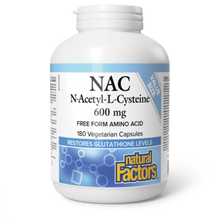 Load image into Gallery viewer, Natural Factors NAC N-Acetyl-L-Cysteine 600mg 180 Vegetarian Capsules
