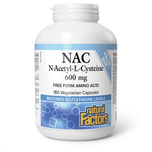 Natural Factors NAC N-Acetyl-L-Cysteine 600mg 180 Vegetarian Capsules