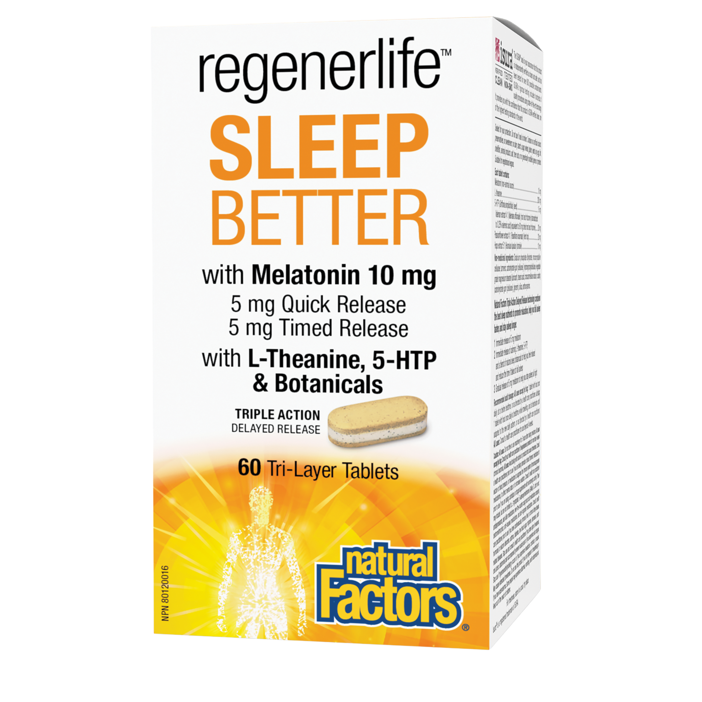 Natural Factors Regenerlife Sleep Better Tri Layer 60 Tablets