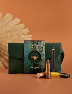 Inika Wild Safari Lip Trio and Travel Bag Gift Set Valued at $167