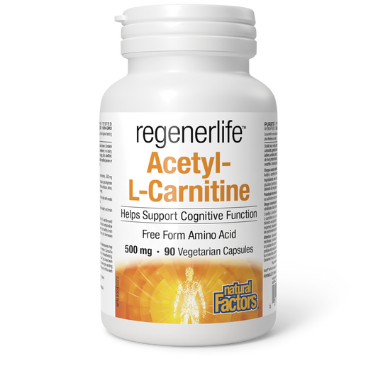 Natural Factors Regenerlife Acetyl-L-Carnitine 500mg 90 Vegetarian Capsules