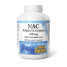 Load image into Gallery viewer, Natural Factors NAC N-Acetyl-L-Cysteine 600mg 180 Vegetarian Capsules
