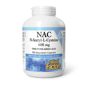 Natural Factors NAC N-Acetyl-L-Cysteine 600mg 180 Vegetarian Capsules