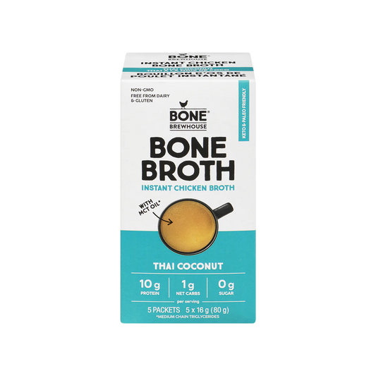 BoneBrewhouse Thai Coconut Instant Chicken Bone Broth 80g 5pk