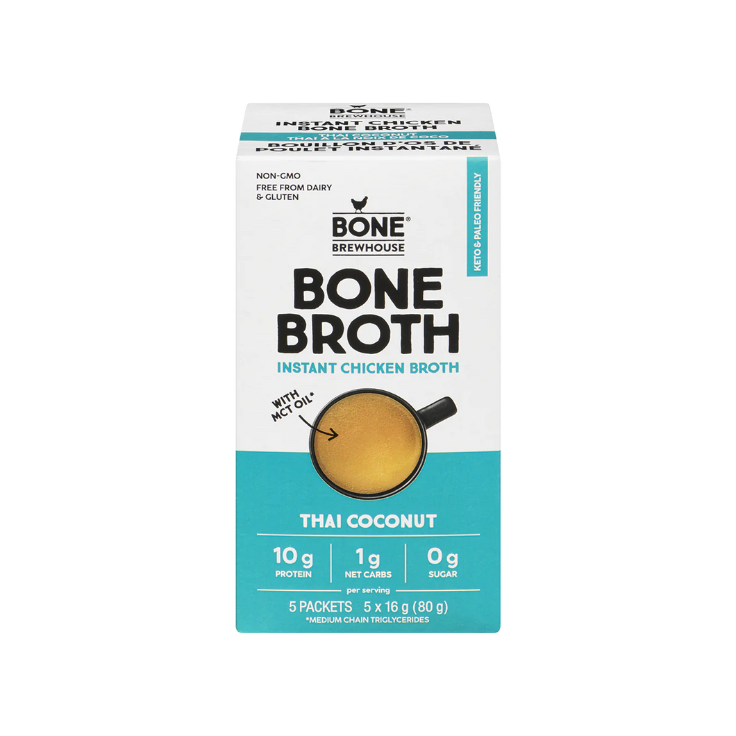 BoneBrewhouse Thai Coconut Instant Chicken Bone Broth 80g 5pk