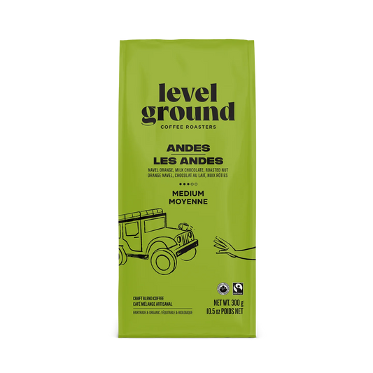 Level Ground Trading Organic Andes Mountains Coffee Whole Bean 300g