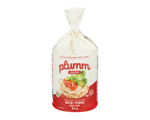 Plumm Good Organic Brown Rice Cake Thins Sea Salt 95g