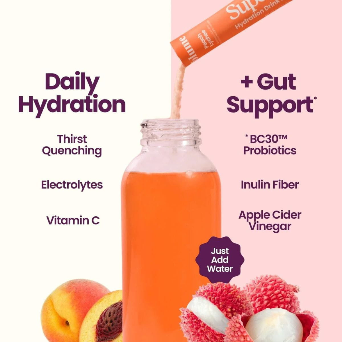 Blume SuperBelly Gut Hydration Peach Lychee 28g 15 Pack