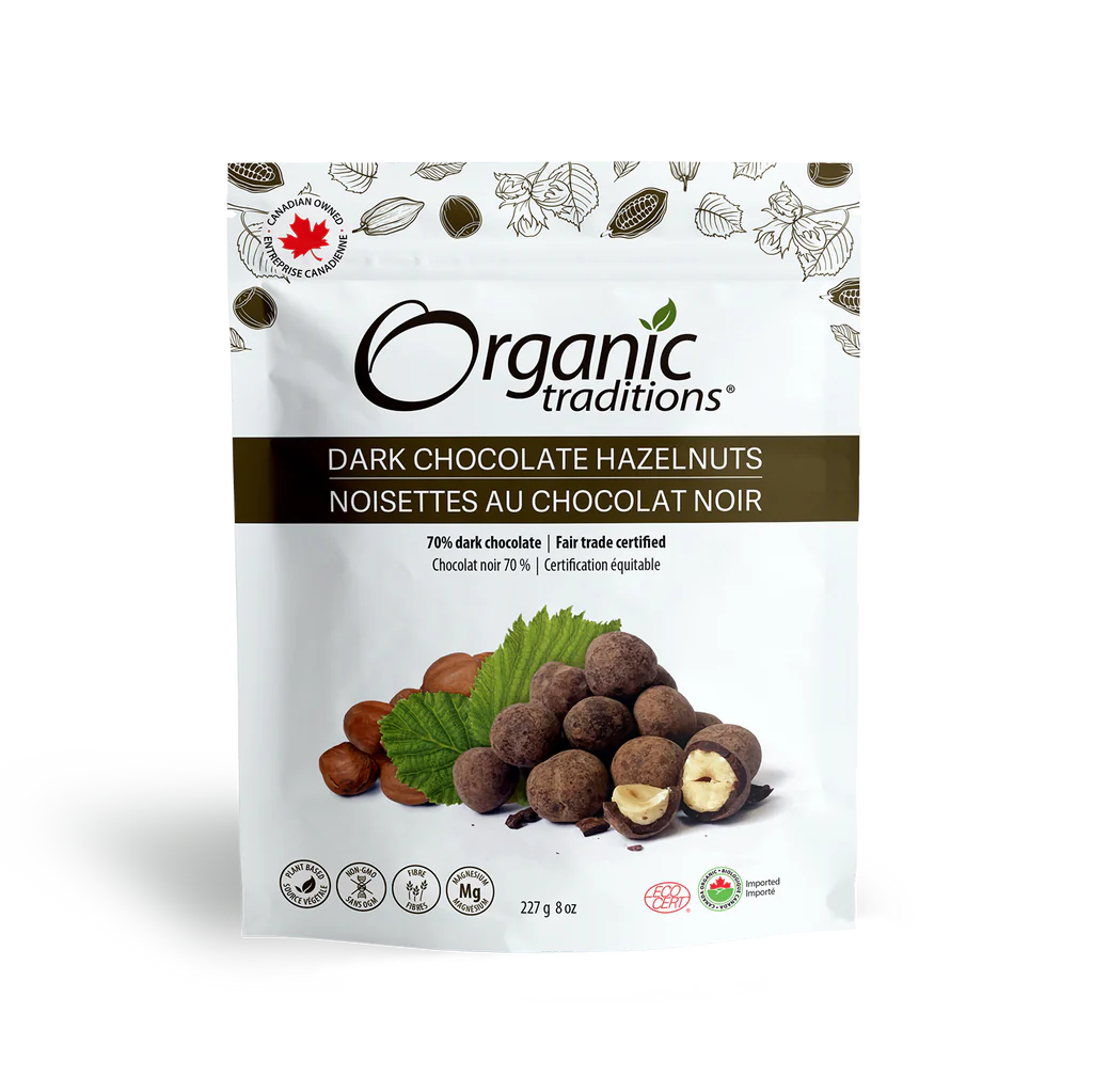 Organic Traditions Dark Chocolate Hazelnuts 100g