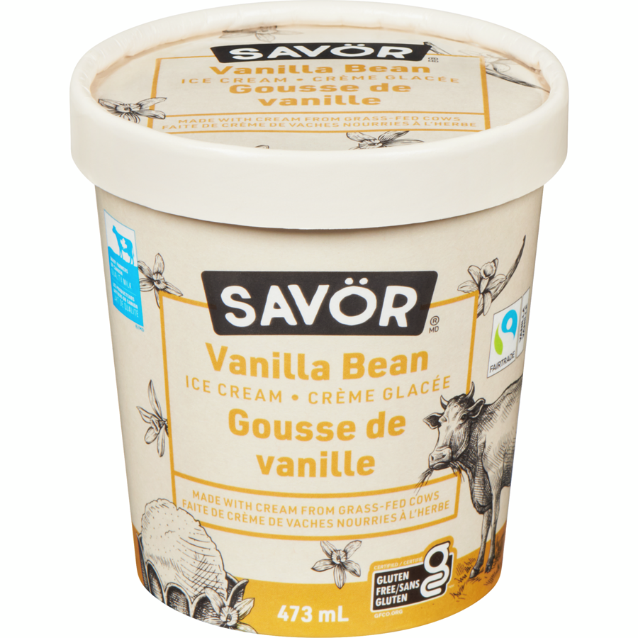 Savor Grass Fed Ice Cream Vanilla Bean 473ml