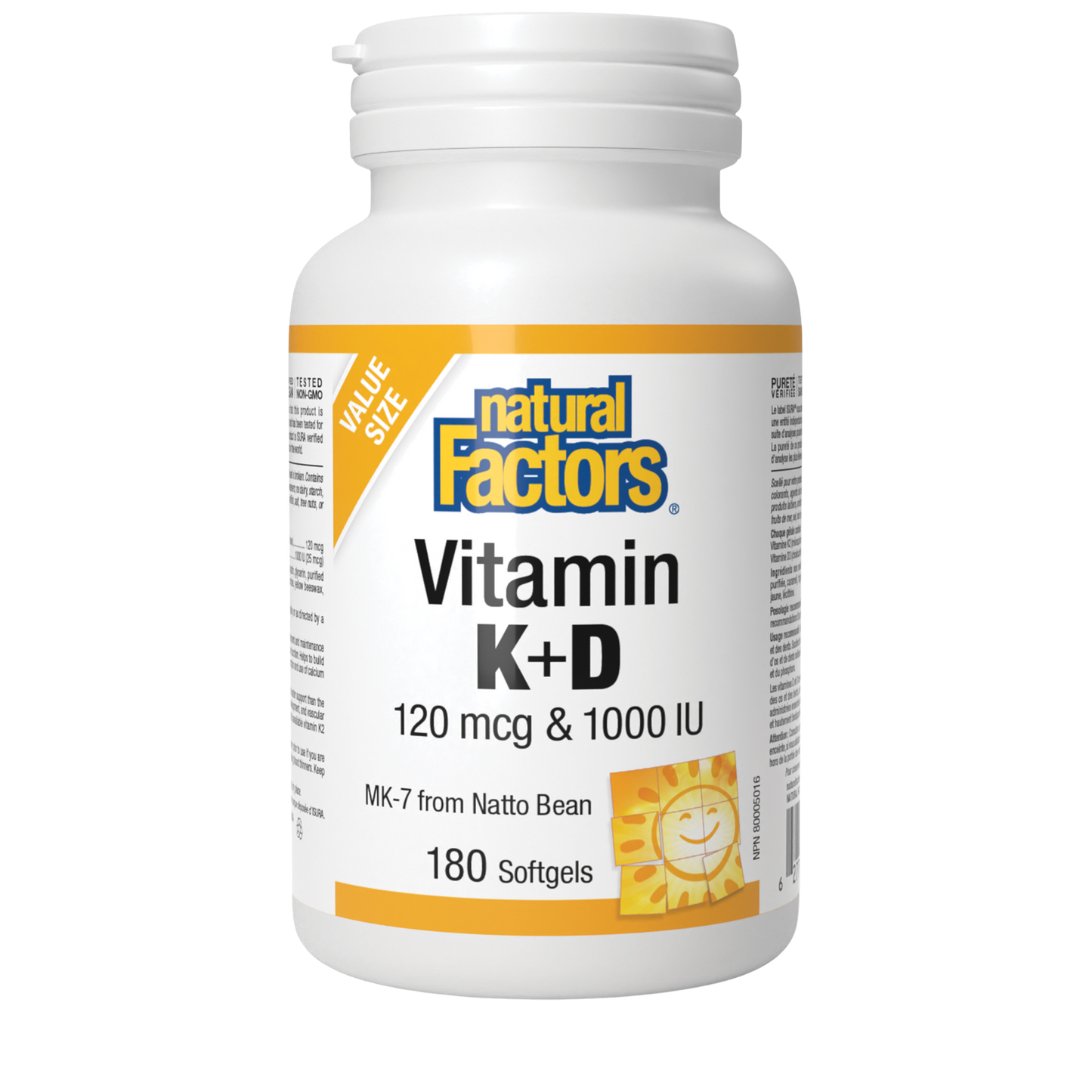 Natural Factors Vitamin K2 and D3 180 Softgels