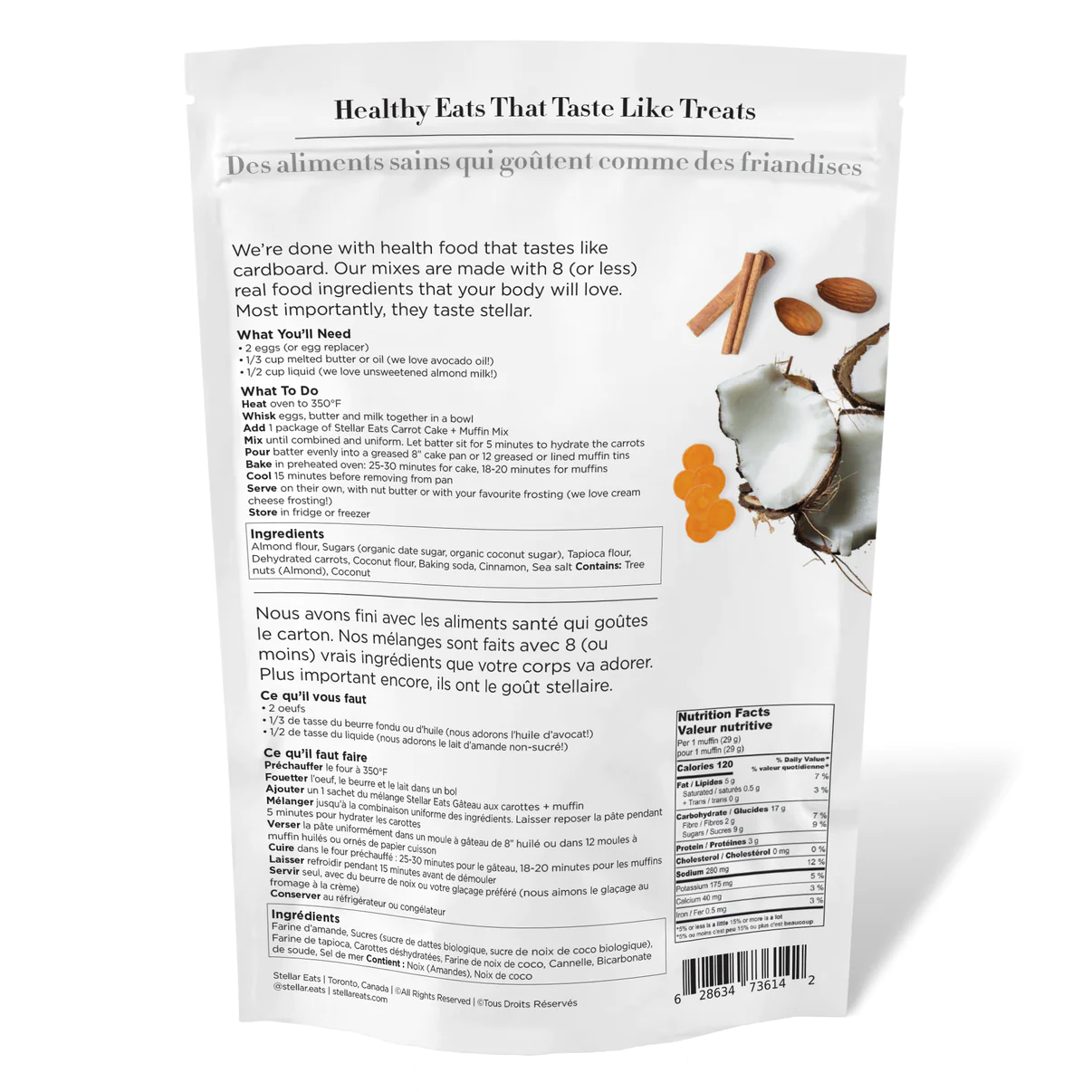 Stellar Eats Carrot Cake Muffin Baking Mix 353g