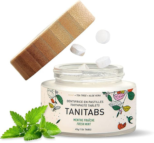 TaniTabs Toothpaste Tabs Fresh Mint Jar 124 Tablets