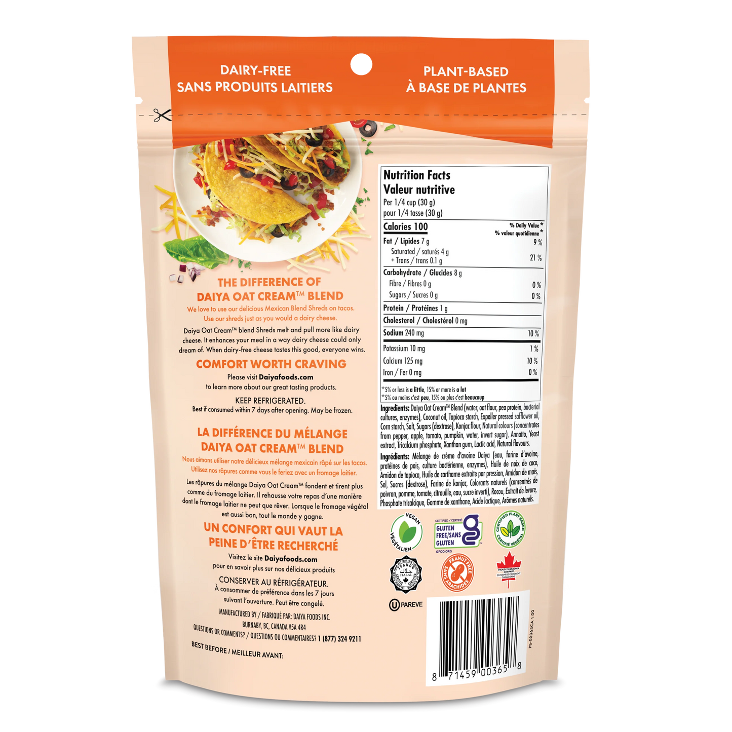 Daiya Dairy-Free Mexican Blend Shreds 200g