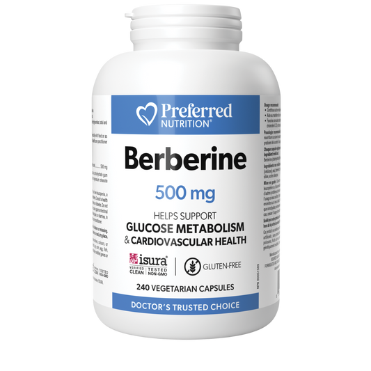 Preferred Nutrition Berberine 500mg 240 Vegetarian Capsules