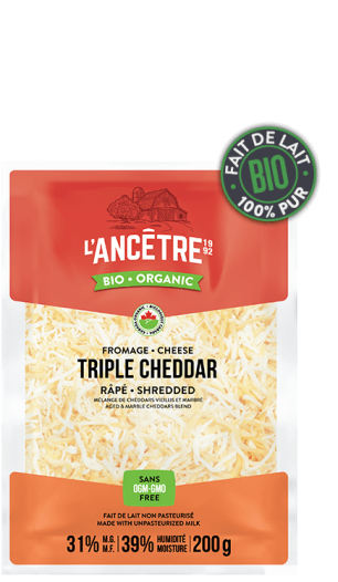 LAncetre Organic Shredded Triple Cheddar Cheese Blend 200g