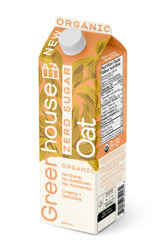 Greenhouse Organic Zero Sugar Oat Milk 946ml