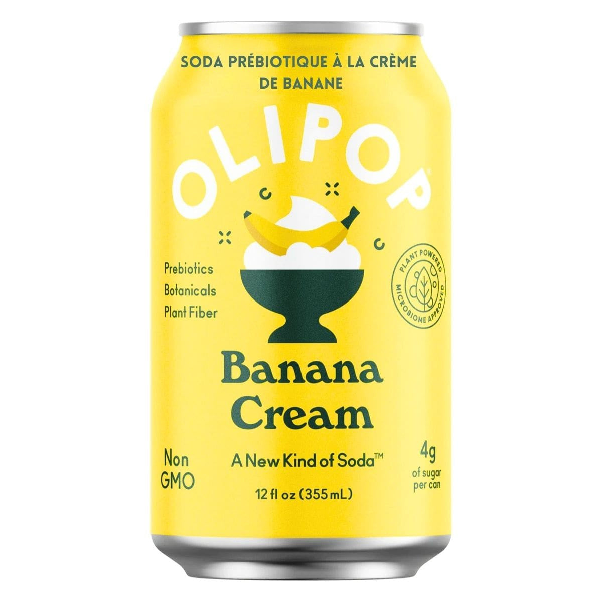 Olipop Banana Cream Prebiotic Soda 355ml