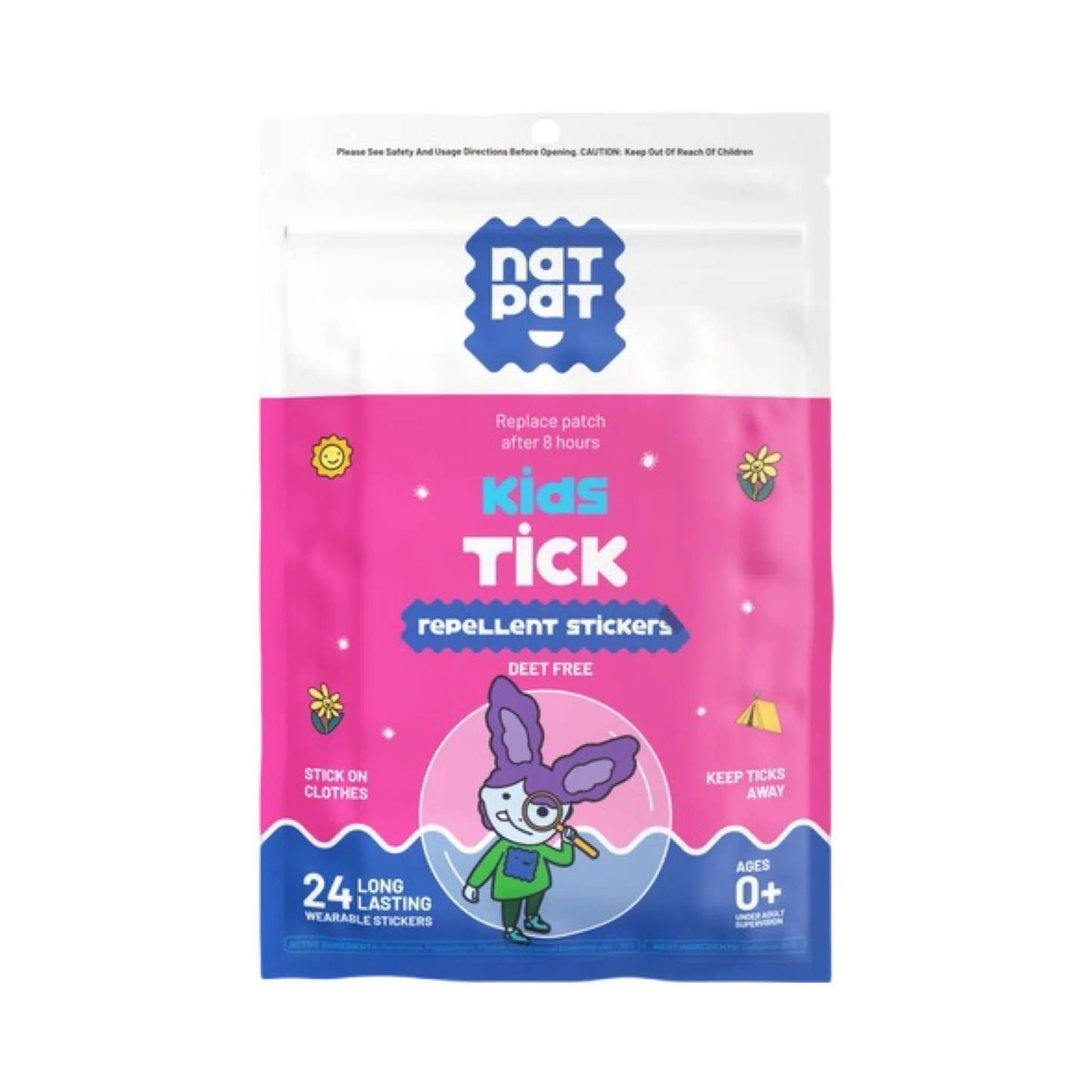 NatPat Trail Patch Kids Tick Repellent Stickers 24 pack