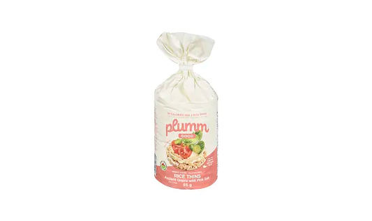 Plumm Good Organic Ancient Grains Rice Cake Thins Pink Salt 95g