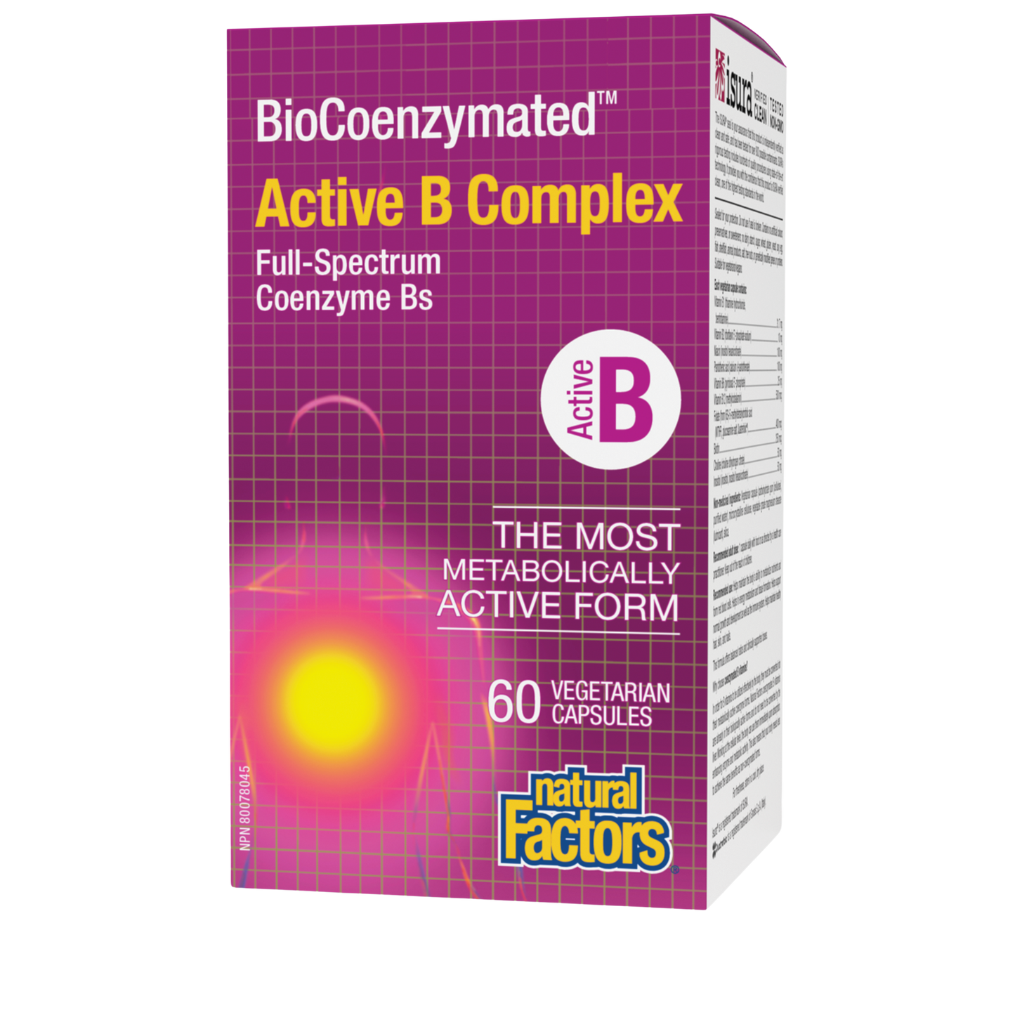 Natural Factors BioCoenzymated Active B Complex 60 Vegetarian Capsules