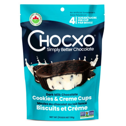 ChocXo Organic Chocolate Cookies Creme Cups 98g
