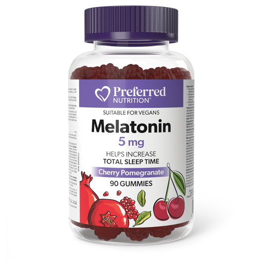 Preferred Nutrition Cherry Pomegranate Melatonin Gummies 5mg 90 Gummies