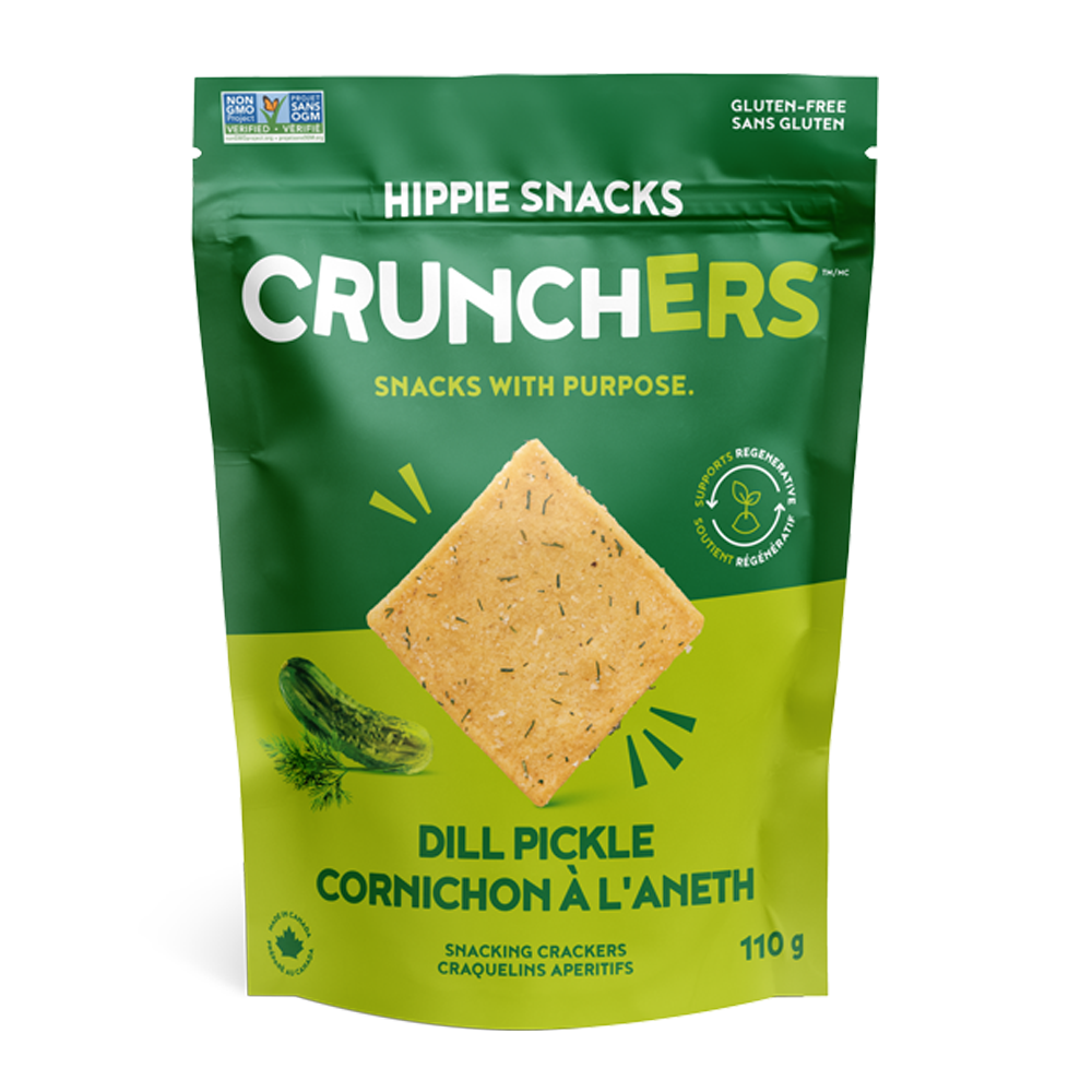 Hippie Snacks Dill Pickle Crunchers Crackers 110g