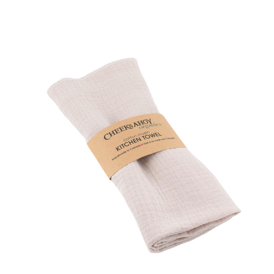 Cheeks Ahoy Organic Muslin Kitchen Towel Cream