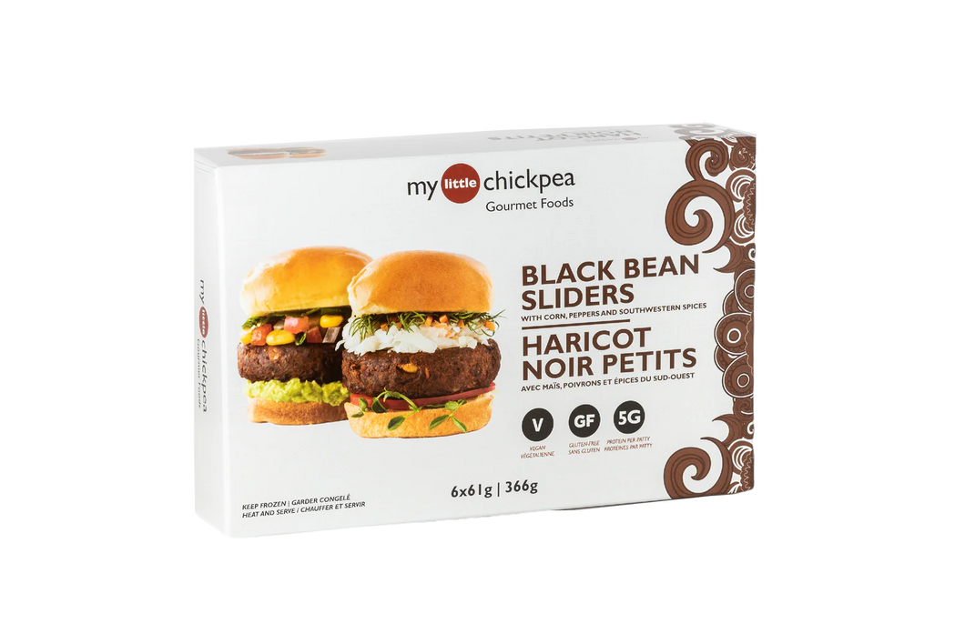 My Little Chickpea Black Bean Slider Veggie Burger 6pk 366g